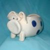 Blue Poka-Dot Pig Planter