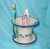 Toothbrush Holder/Blue Leaf